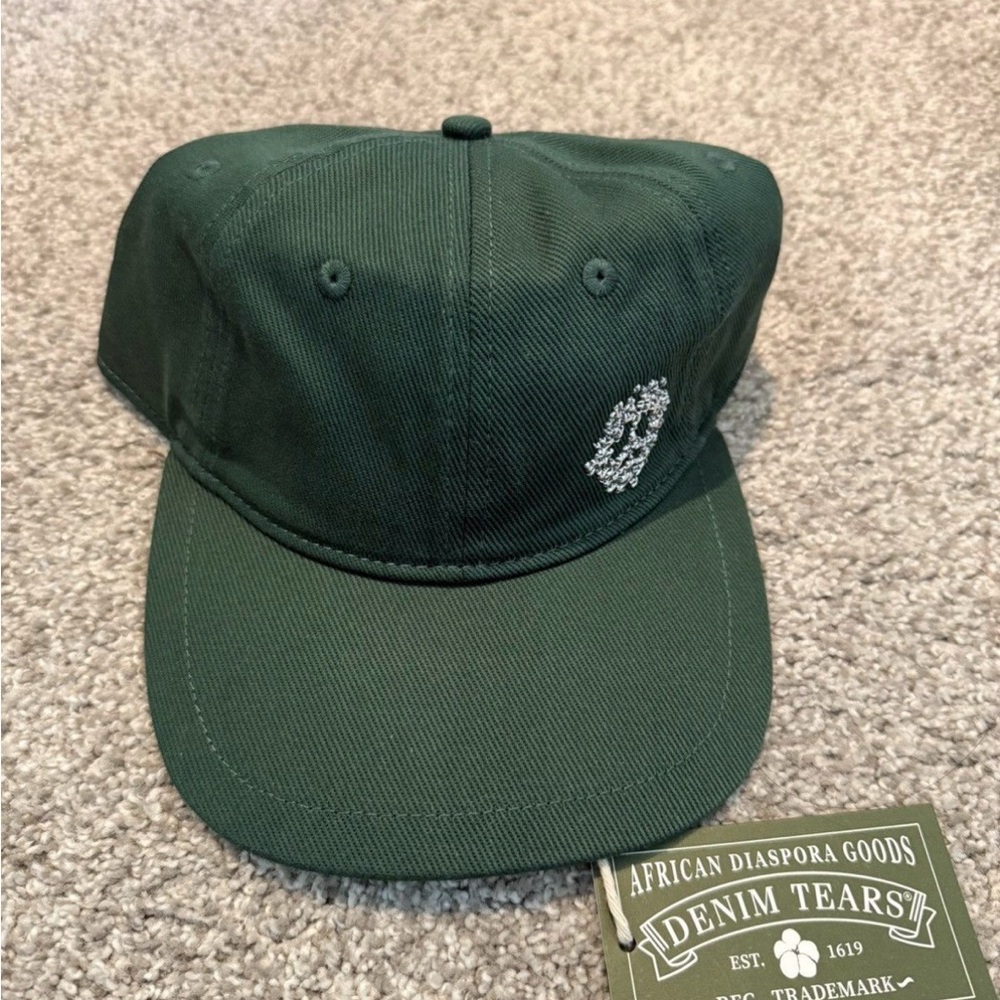 Denim Tears Dark Green Embroidered Baseball Cap